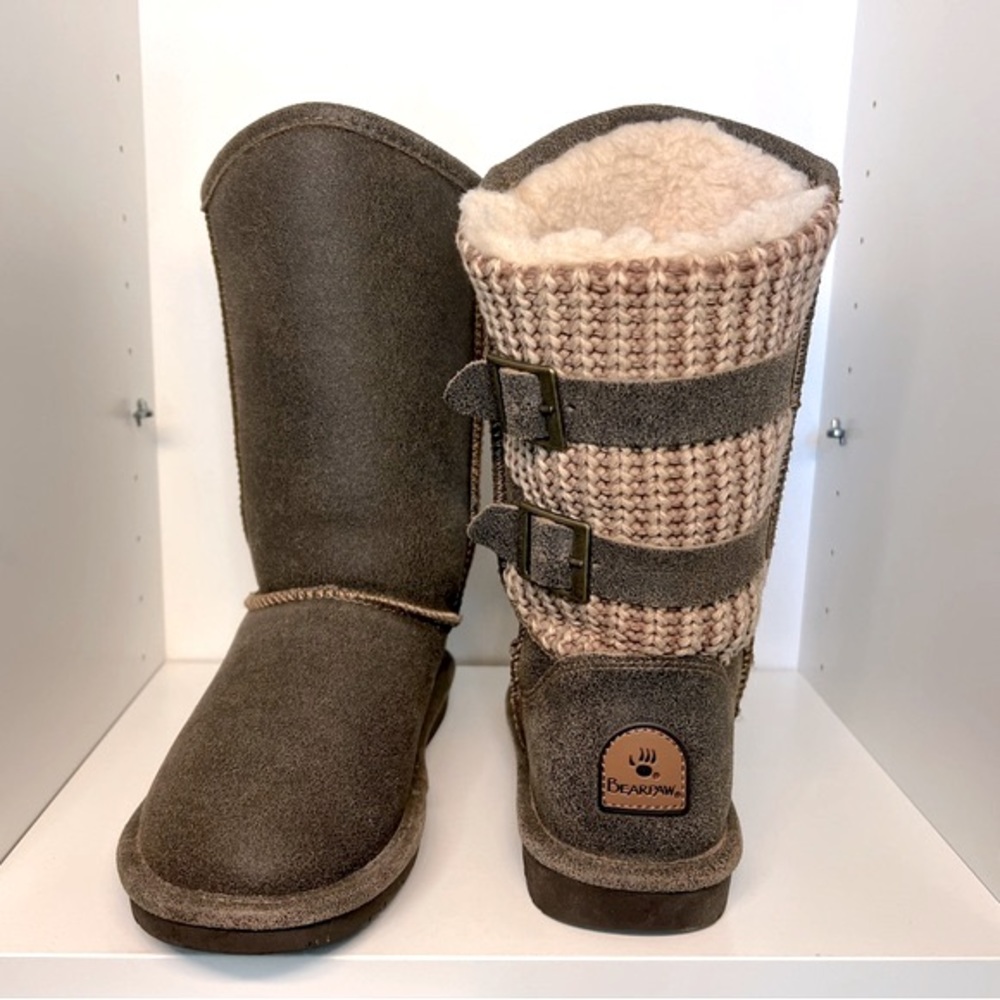Bearpaw Womens Boshie Flat Heel Winter Boots - Boshie Chestnut Distressed (6)